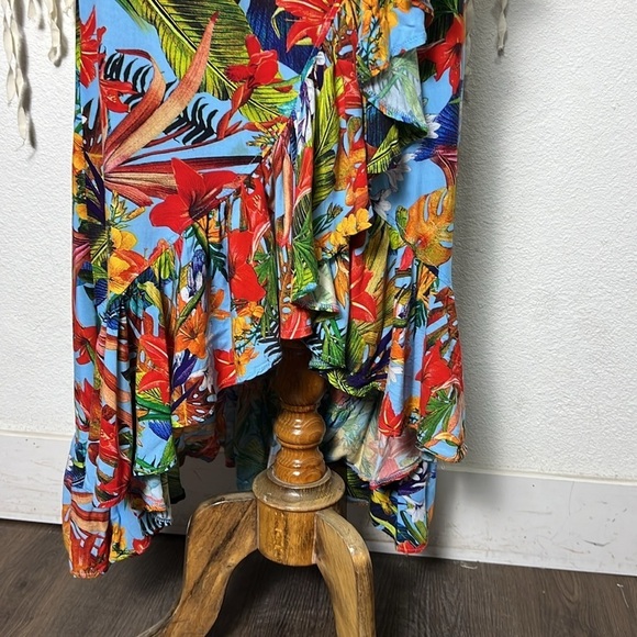 ELf Australia Bright Floral Wrap Maxi Dress size M/L - Picture 3 of 8